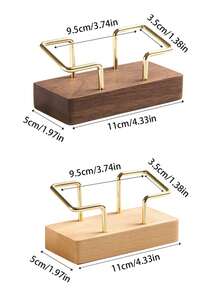 1 个卡片存储名片夹，简易桌面架子山毛榉木卡片展示架胡桃木金属木制卡片夹，家庭办公用品，节日圣诞卡片展示架 - 彩色 - 查看 5