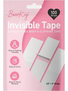 100-Strips Double-Sided Tape For Fashion, Tape For Clothes, Fabric Tape For Women Clothing And Body, All Day Strength Tape Adhesive, Invisible And Clear Tape For Sensitive Skins - 1 - 查看 1