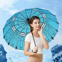 1 pièce Parapluie dôme en cristal romantique, 16 baleines, parapluie dôme bleu rétro, résistant au vent et à la pluie, accessoire photo, parapluie épais transparent, parapluie de pluie beau et créatif, parapluie ménager, grande taille, convient pour les jours de pluie, la photographie en extérieur et comme petit cadeau pour les amis