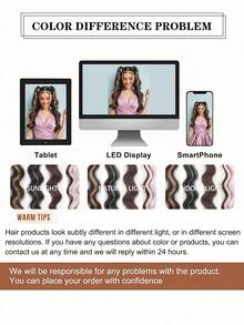 2 件装高光合成假发发束 DIY 自卷发髻低高马尾接发蓬松辫子发髻发片