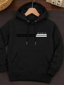 Cold Weather Sweatshirt Casual Men's Women's Printed Planet Earth Coat Cotton Comfortable Stylish - 黑色 - 查看 1