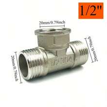 High Quality Stainless Steel 1/2" T Shape Connector, Home, Industrial, Automotive And Garden Use Quick Connect Distributor, Durable 201 Stainless Steel, Well-Fitted, Multiple Styles Available, Industrial Pipe | T Connector | Stainless Steel Structure