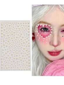 1pc/Girl Hair Stickers Pearl Stickers, Face Makeup Face Stickers Decorative Eyes, Children's Makeup Face And Eye Makeup Bright Diamond Tears DIY Acrylic Seven Color Diamond Stickers, Stage Color Diamond Stickers ,Hair Accessoires