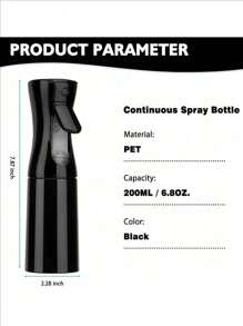 1 buc 200 ml sticlă de pulverizare continuă de înaltă presiune cu gradient, spray cu ceață fină, pentru o atingere cosmetică rapidă, pulverizare semiautomată cu presiune, potrivit pentru sticlă de toner pentru piele de călătorie, sticlă de hidratare facială atomizătoare, coafare, accesorii pentru păr, accesorii pentru păr