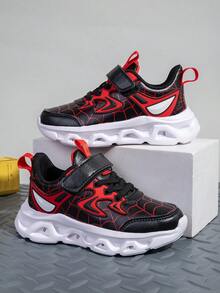 Zapatos con luces LED para niños, tenis casuales con cierre de , de unicolor, transpirables y suaves, cómodos y flexibles, fáciles de usar, adecuados para atuendos diarios y deportivos de niños - Negro - Ver 12