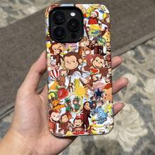 Eye Catching Cartoon  Case With Curious George Makes Your  Stand Out With Playful Design - Pink - View 5