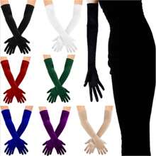 1 Pair Women Long Velvet Gloves, Multi-Color, Suitable For Formal Occasions, Wedding, Party, Elegant Decor, Warm