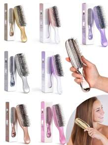 Cepillo para masaje del cabelludo enchapado, peine para desenredar meridianos apto para todo tipo de cabello, masajeador de cabeza resistente al agua y seco, amigable para viajar, cepillo, peine, herramientas para el cabello, productos y accesorios para el cabello, artículos esenciales de belleza para el barbero, salón y viaje