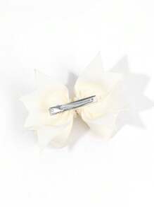 1 pieza Lazo para el cabello con perlas y malla para niñas, Clip para el cabello blanco de moda adecuado para uso diario y fiestas de cumpleaños