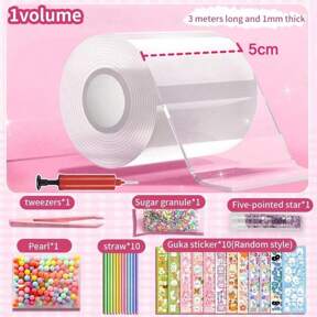 DIY Nano Bubble Kit Box, Nano Bubble Handmade Kit, Nano Bubble Making Set With Glitter, Clay, Cute Stickers, Party Favors, Birthday & Party Gifts, Tape, Gift For Birthday