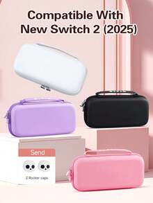 Set de 3 piezas, Estuche portátil para 2 y Switch OLED, incluye 2 tapas de joystick/botones con motivo de calavera para Joycon, con soporte, que cabe cargador, cable, 10 tarjetas de juego, accesorios de juego resistentes a golpes y presión - Multicolor - Ver 1
