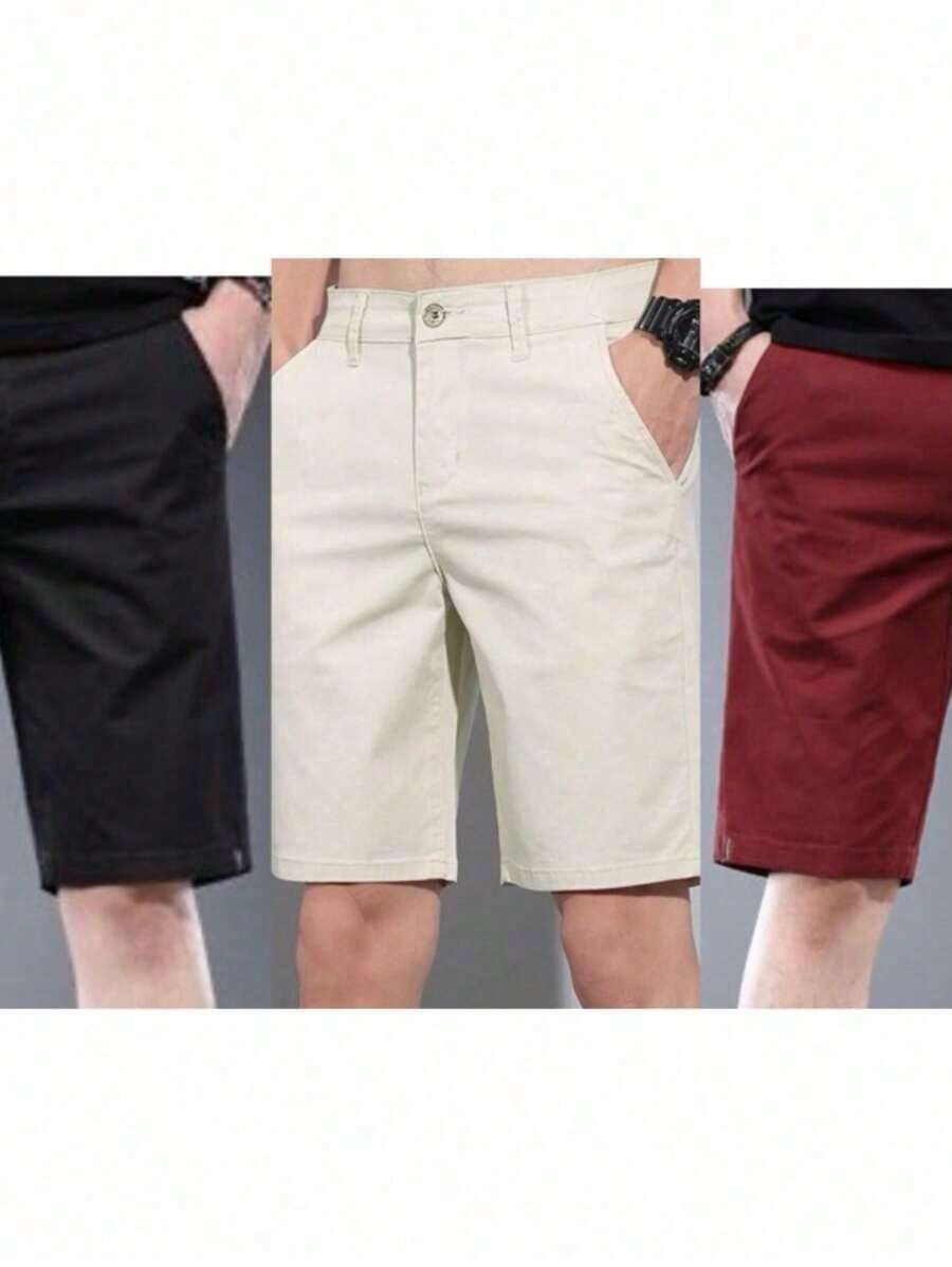 Kit 3 Men's Twill Bermuda Shorts - Burdeos - Ver 1