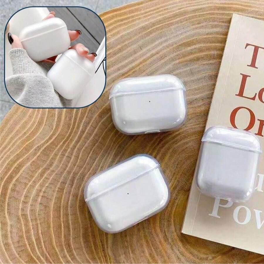 Solid Color Matte Transparent Material Earbud-Free Protective Case Compatible With Apple Anti-Fall, Anti-Scratch, Transparent Protective Case - Clear - View 1
