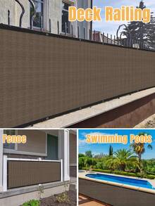 VANDHAM 1pc High Strength Brown Privacy Fence Screen - UV Resistant Weather-Proof PE Mesh With Reinforced Rope Edges - 140GSM Durable Outdoor Shade Cloth, Suitable For Garden, Patio And Backyard - Multicolor - View 6