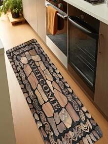1/2pcs Welcome Home Pebble Printed Pattern Floor Mat - Non Slip Floor Mat, Suitable For Indoor/Outdoor Use, Perfect For Entranc Mats, Kitchen Mats, Laundry Room Mats, Bathroom Mats, Living Room Mats, Etc., Washable Area Mats