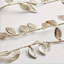 LED,Copper Wire Lamp, Flower Wreath, Gold, Silver, Leaves, Decoration, Home, Room, Festival, Light String