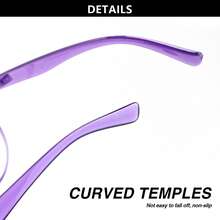 1/2 kính đọc sách thời trang dành cho nữ, gọng mắt mèo trơn, gọng màu kẹo trẻ trung, càng kính có bản lề lò xo, phụ kiện thời trang cho nhiều dịp, kính đọc sách đeo hàng ngày thoải mái và bền bỉ - Màu tím - Xem 10