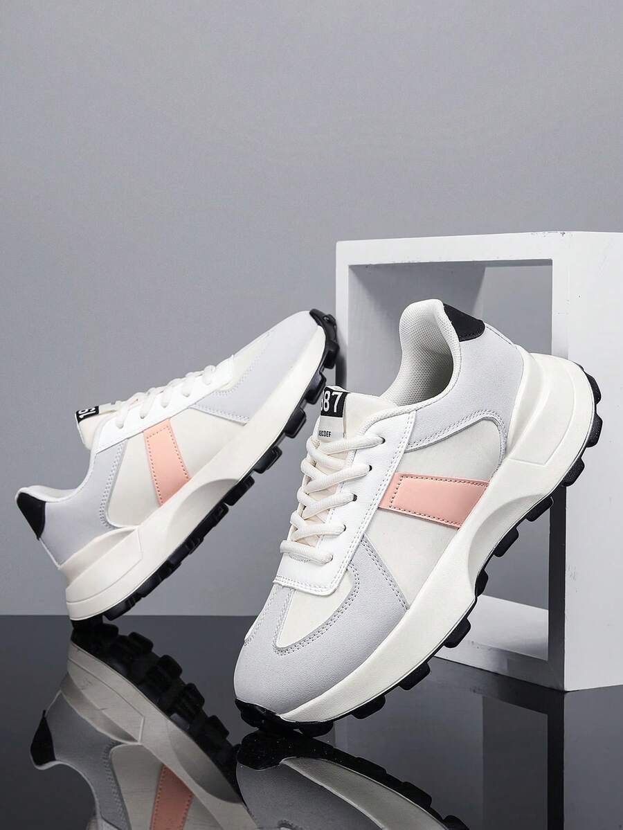 Chunky Sneakers For Teens, Casual & Comfortable Athletic Running Shoes - Multicolor - View 1