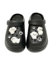 8 Stück weiße Pudel Hunde Pfoten Charms, süße Charm Dekoration, leichtes PVC Material, vielseitige Schuh Accessoires, Geschenk - Weiss - Übersicht 2