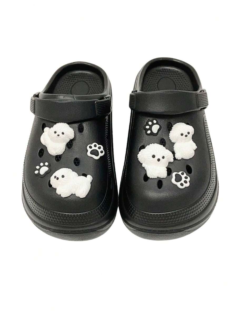 8 Stück weiße Pudel Hunde Pfoten Charms, süße Charm Dekoration, leichtes PVC Material, vielseitige Schuh Accessoires, Geschenk