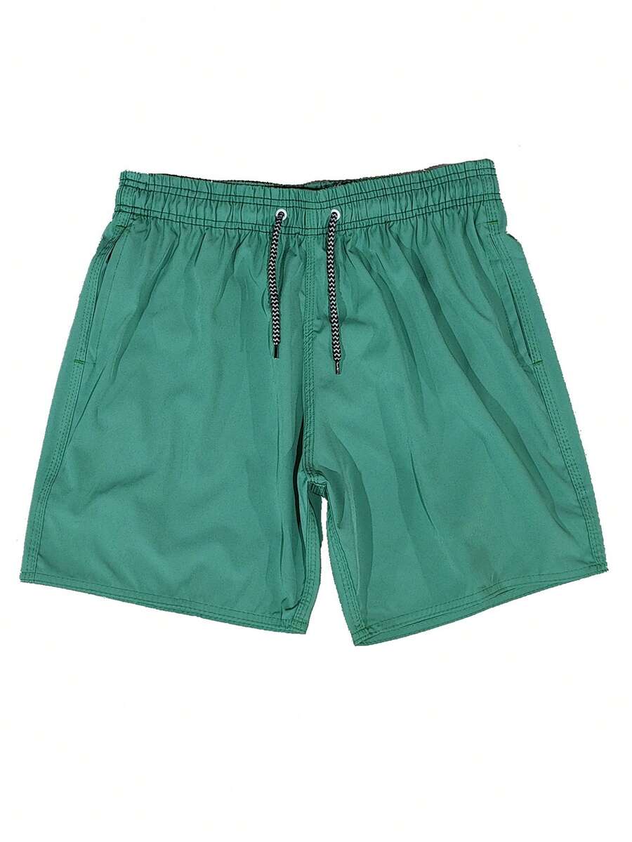 Bermuda Shorts Elastane 3 Pockets Men's Mauricinho Adult Surf Beach Pool Quick Dry Gym Training - 綠葉色 - 查看 1