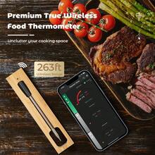 Smart Bluetooth Wireless Meat Thermometer With Digital Display App Compatible For Oven, Air Fryer, Smoker, Sous Vide Cooking (1 Probe Included)
