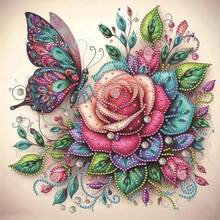 DIY Diamond Painting Kit (Unframed) - Two Parrots 5D Partial Special Shaped Diamond Art Handmade Mosaic, Suitable For Home Wall Decor, 30*30cm/11.81*11.81in - Multicolor - View 8