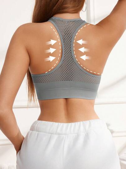 1pc Zippered Seamless Sports BH Removable Pads view 2