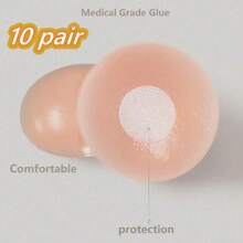 1/5/10 Reusable Silicone Nipple Strips For Women, Nude, With Silicone Breast Lift, Non-Slip/Breathable Seamless Self-Adhesive Invisible Nipple Strips, Strap, Lingerie And Lingerie Accessories, Outdoor Sports, Skin Tone/Light Pink/Bra Lift, Skin Tone, Wedding, Halter Top With Anti-Sag, Push-Up/Round/Flower Shape