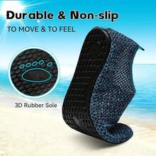 Scurtain Barefoot Shoes Women Men Beach Swim Aqua Socks Summer Quick-Dry Sandals Slippers - Mesh Blackblue - 查看 4