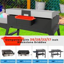 Fettfangeinsätze für Blackstone 36 28 22 17 Zoll Grillplatten, wiederverwendbare Fettfangbecher-Einsätze, Fett-Auffangschale, dauerhafte Tropfschalen Blackstone Grillplatten Zubehör