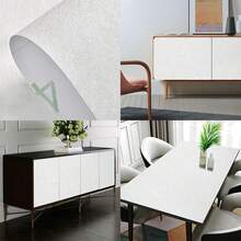 1 卷白色仿丝家居装饰自粘式撕开粘贴墙纸，卧室装饰，客厅装饰，厨房橱柜墙贴，加厚可移除接触纸，用于台面家具翻新墙纸卷