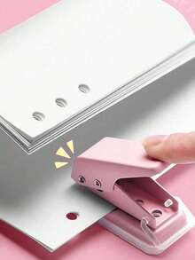 2件装迷你打孔器和活页圈，办公学习单孔小型打孔器装订环活页圈孔纸打孔神器纸张，学生用品 - 彩色 - 查看 9