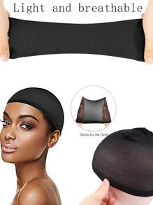 Touca Preta para Perucas Femininas, Touca de Renda para Peruca Frontal, Touca Careca para Perucas, Vermelho Marrom, 20/12 Peças