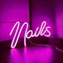 Luz de letreiro LED neon, luz de decoração para salão de beleza com base de toque, lâmpada de atmosfera para design de unhas