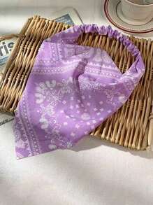 1 pièce Bandeau rétro, nouveau style foulard triangulaire en tissu, foulard triangulaire élastique et respirant pour envelopper la tête des femmes
