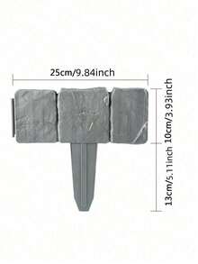 20pcs Grey Stone Pattern Plastic Garden Border Edging - Easy To Install Decorative Fence For Yard, Lawn And Balcony, Perfect For Flowerbed And Landscape Boundary - Multicolor - View 10