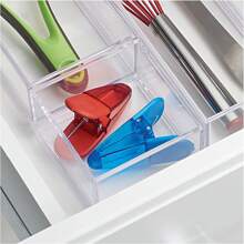 Organizador de cajones de material acrílico, caja de almacenamiento transparente, caja de almacenamiento de escritorio, caja de almacenamiento de cosméticos, caja de almacenamiento de juguetes y manualidades, adecuada para tocador, baño, gabinete de cocina y cajones