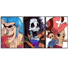 ONE PIECE 3 Pieza Set de Arte Mural Pop, Decoración de Habitación, Decoración para el Hogar, One Piece - USOPP&&ZORO, SANJI&& Boa Hancock, Poster de Anime Versión Japonesa, Arte de Pared de Anime para Dormitorio, Sala de Estar (Sin Marco)