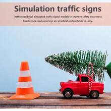 6/10 piezas Mini conos de tráfico, mini conos de simulación, señal de parada de carretera, barricada, conos de fútbol pequeños para caja de arena, ingeniería, construcción, juego de simulación, conos, fiesta de construcción, fútbol, juguetes en miniatura, juegos de carnaval, juguete de construcción - Naranja - Ver 5