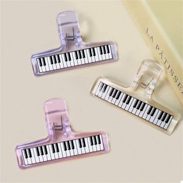 1pc Transparent Acrylic Piano Score Clamp, Student Stationery Organizer. Can Be Used As Planner Clip, Invoice Clip, Exam Paper Clip, Note Clip, Conveniently Clip Whole Notebook, High-Quality Music Sheet Holder