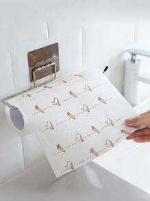 1 pieza Soporte de papel higiénico de acero inoxidable montado en la pared con instalación sin taladro, estante para rollos de papel, decoración de baño, decoración de otoño