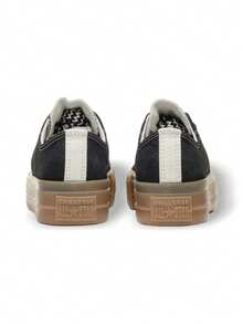 Converse Giày thể thao vải bố cổ cao Chuck All Star Lift Platform Suede Classic Canvas Giày vải bố thời trang Campus Giày cao cổ đơn giản cho nữ A08306C - Đen/Diệc/Nâu nhạt - Xem 6