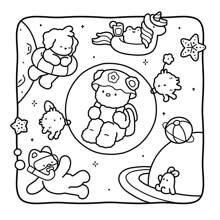 (110 Pages/265g)Dreamy Friends: Coloring Book For Adults And Teens Featuring Little Animal Friends And Fantasy Characters In Funny And Cozy Adventures, Super Cute Animal Characters With Easy And Simple Designs For Relaxation,Back To School,School Supplies