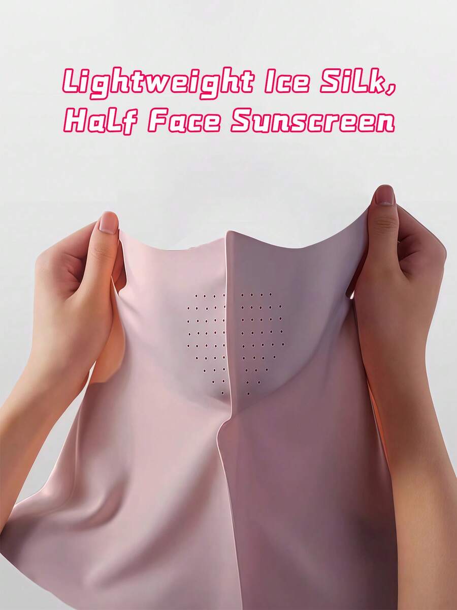 1Pc Personalized Customized Neck Mask Ice Silk Mask, Customized Text Logo, Half Face And Neck Protection Integrated Design, Can Resist Uv Rays From All Directions. Masks Are Made Of Comfortable Materials, Lightweight And Easy To Wear - Multicolor - View 1