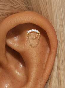 1Pc 925 Sterling Silver Cartilage Helix Piercing Earring For Women Hypoallergenic Flat Back Stud Earring Perfect For Daily Wear/Party/Gift Bridal Jewelry Fine Jewelry