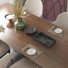 Washable Vinyl Placemats Set Of 4 For Indoor/Outdoor Use - I-black White - View 5