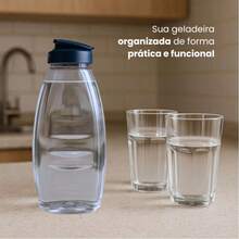 Refrigerator Water Bottle Hygienic Lid 1.5 Liters Premium Resistant Juice Jar Colors - Màu xanh lam - Xem 2