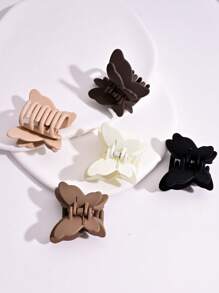 6pcs Vintage Butterfly Shaped Cute ABS Plastic Hair Clips, Colorful Hair Accessories Suitable For Side And Top Clip, Adorable Mini Hair Claws Beauty Claw Clips