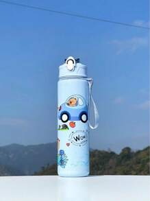 Vaso de agua de 790ml con diseño de Capibara de unicolor 2025, taza de plástico con pajita para niños y niñas, atractiva para uso portátil al aire libre